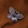 Brosa fluture cu Ametist, 44mm, imagine 3