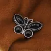Brosa fluture cu Onix, 44mm, imagine 3