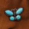 Brosa fluture cu Turcoaz, 44mm, imagine 3