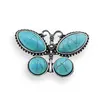 Brosa fluture cu Turcoaz, 44mm
