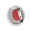 Brosa ovala cu Coral rosu, 47mm, imagine 2