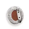 Brosa ovala cu Goldstone maro, 47mm, imagine 2