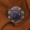 Brosa rotunda cu Ametist, 45mm, imagine 3