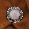 Brosa rotunda cu Cuart roz, 45mm, imagine 3