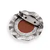 Brosa rotunda cu Goldstone maro, 45mm, imagine 2