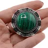 Brosa rotunda cu Malachit, 45mm, imagine 4