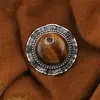 Brosa rotunda cu Ochi de tigru, 45mm, imagine 3