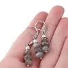 Set cercei cu agatatoare si pandantiv Labradorit discuri fatetate, 7-8mm, imagine 4
