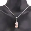 Set cercei cu agatatoare si pandantiv Opal roz discuri fatetate, 7-8mm, imagine 3