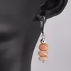 Set cercei cu agatatoare si pandantiv Opal roz discuri fatetate, 7-8mm, imagine 2