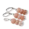 Set cercei cu agatatoare si pandantiv Opal roz discuri fatetate, 9-10mm