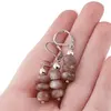 Set cercei cu agatatoare si pandantiv Piatra Lunii maro discuri fatetate, 7-8mm, imagine 4