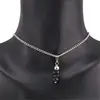 Set cercei cu agatatoare si pandantiv Turmalina neagra discuri fatetate, 5mm, imagine 3