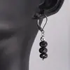 Set cercei cu agatatoare si pandantiv Turmalina neagra discuri fatetate, 6mm, imagine 2