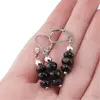 Set cercei cu agatatoare si pandantiv Turmalina neagra discuri fatetate, 6mm, imagine 4