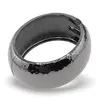 Bratara lata din metal negru ovala texturata, imagine 2