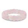 Bratara lata pe elastic cu cristale naturale Cuart roz, bombata 14mm, imagine 2