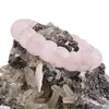 Bratara lata pe elastic cu cristale naturale Cuart roz, bombata 14mm, imagine 3