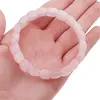 Bratara lata pe elastic cu cristale naturale Cuart roz, bombata 14mm, imagine 4