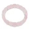 Bratara lata pe elastic cu cristale naturale Cuart roz, bombata 14mm