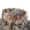 Bratara lata pe elastic cu cristale naturale Jasp, oval 21mm, imagine 3