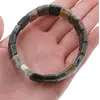 Bratara lata pe elastic cu cristale naturale Mossagat, dreptunghiuri 15mm, imagine 4