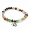 Bratara pe elastic Mix Cristale pentru protectie sfere cu element argintiu elefant, 6mm, imagine 2