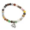 Bratara pe elastic Mix Cristale pentru protectie sfere cu element argintiu elefant, 6mm