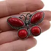Brosa fluture cu Coral rosu, 44mm, imagine 4