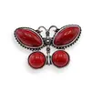 Brosa fluture cu Coral rosu, 44mm