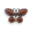 Brosa fluture cu Goldstone maro, 44mm