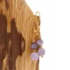 Cercei cu agatatoare Lepidolit sfere si sfere fatetate cu bumbi aurii, 6-8mm, imagine 2