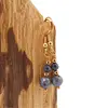 Cercei cu agatatoare Safir sfere fatetate cu bumbi aurii, 4-6mm, imagine 2