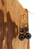 Cercei cu agatatoare Turmalina sfere si sfere fatetate cu bumbi aurii, 5-8mm, imagine 2