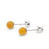 Cercei cu surub chihlimbar 5mm cu argint 925, portocala, imagine 2