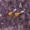 Cercei cu surub chihlimbar 5mm cu argint 925, portocala, imagine 4