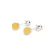 Cercei cu surub chihlimbar 5mm cu argint 925, unt, imagine 2