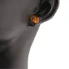 Cercei cu surub chihlimbar 6-8mm neuniformi cu argint 925, miere, imagine 3