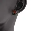 Cercei cu surub chihlimbar 6mm cu argint 925, coniac, imagine 3