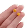 Cercei cu surub chihlimbar 6mm cu argint 925, portocala, imagine 5