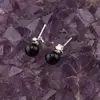 Cercei cu surub chihlimbar 6mm cu argint 925, negru, imagine 6