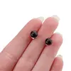 Cercei cu surub chihlimbar 6mm cu argint 925, negru, imagine 8