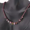 Colier Granat sfere si Turmalina multicolora briolete, 3-7mm, imagine 4