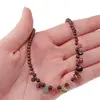Colier Granat sfere si Turmalina multicolora briolete, 3-7mm, imagine 5
