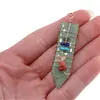 Pandantiv Aventurin cu montura din sarma si cristalele celor 7 chakre, 48mm, imagine 4