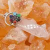 Pandantiv Cuart roz sabie cu 7 chakre floare, 65mm, imagine 3