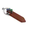 Pandantiv Goldstone maro sabie cu 7 chakre floare, 65mm, imagine 2