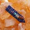 Pandantiv Lapis Lazuli cu montura din sarma si cristalele celor 7 chakre, 48mm, imagine 3