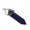 Pandantiv Lapis Lazuli sabie cu 7 chakre floare, 65mm, imagine 2