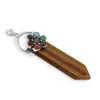 Pandantiv Ochi de tigru sabie cu 7 chakre floare, 65mm, imagine 2